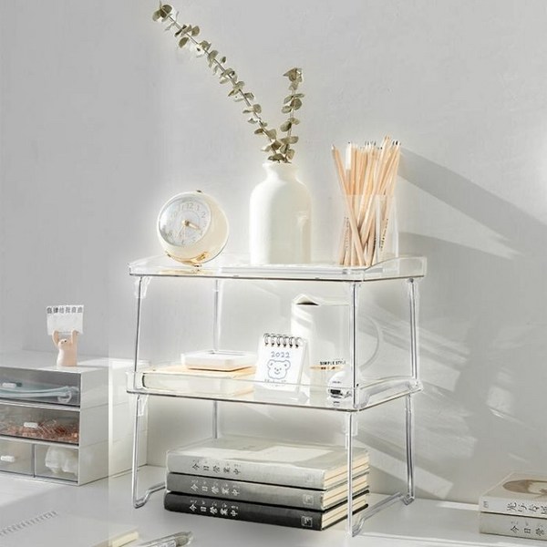 생활척척 투명 다용도 수납선반 2세트