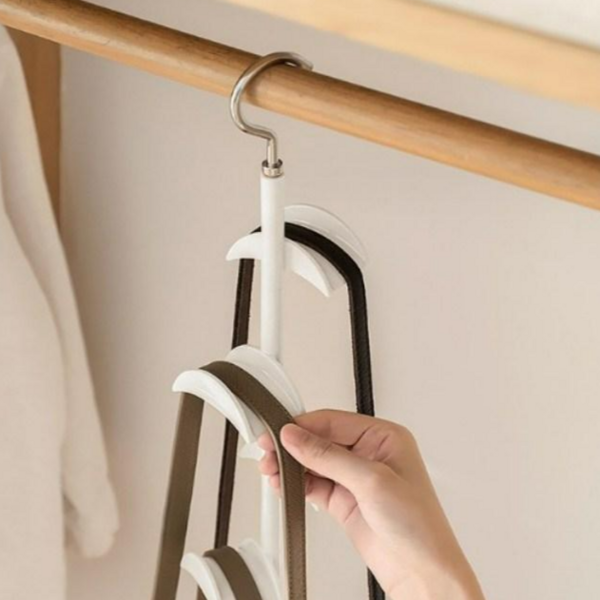라젠다리빙 4단 가방걸이 손상없는 핸드백 걸이 행거 옷장 보관, 1개, 화이트