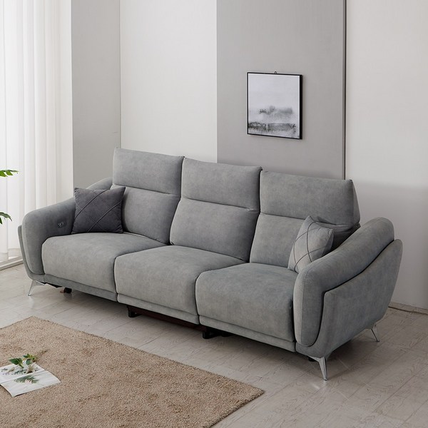 오로라 조야 패브릭 4인 리클라이너 (전국배송 제주도배송), 미포함, 라이트 그레이