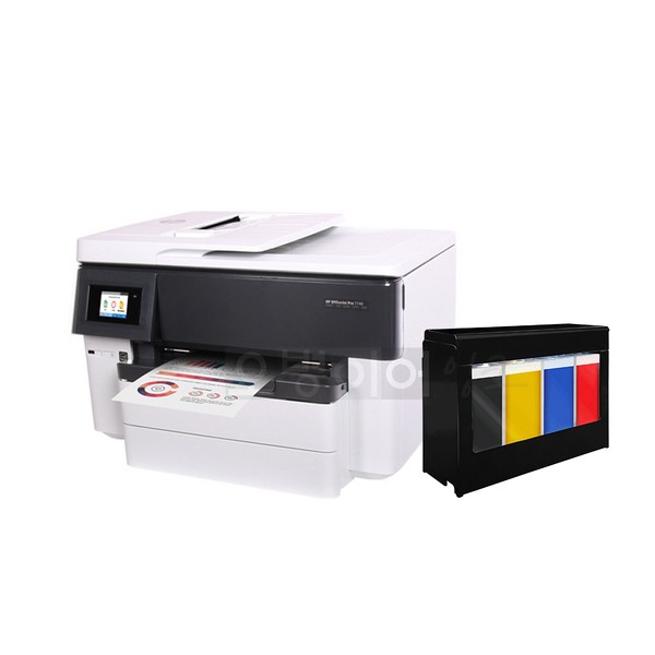 HP7740 A3 팩스복합기+무한잉크 2단 급지함 자동양면 스캔 복사, HP7740 + 무한잉크(400ml)