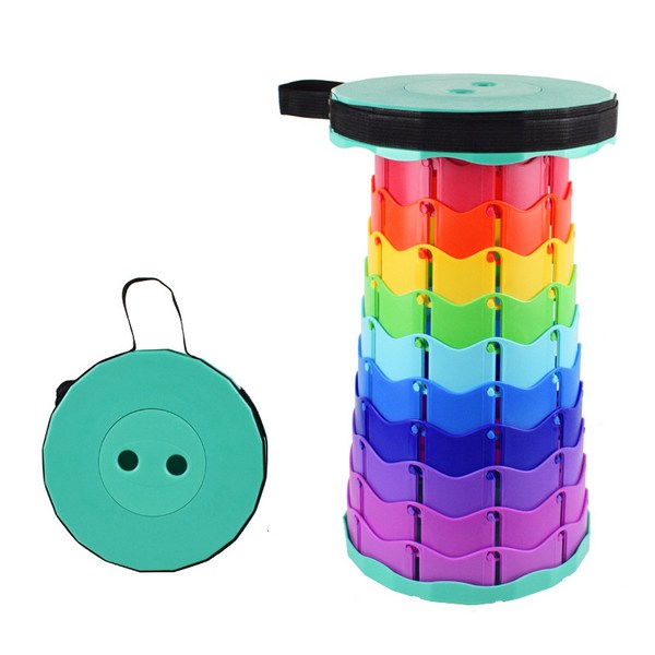 접이식 휴대용 폴딩 10단계 높이 조절 의자, 1개, 민트(무지개기둥)