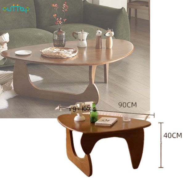  OuTTap 엔틱 원목 거실테이블 좌식 거실 탁자 테이블 커피 쇼파 서재 비정형 티테이블, 월넛 