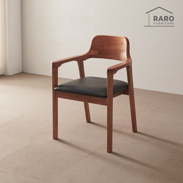 라로퍼니처 발렌시 참죽나무 원목 식탁 의자 카페 인테리어 체어, 혼합색상, 1개