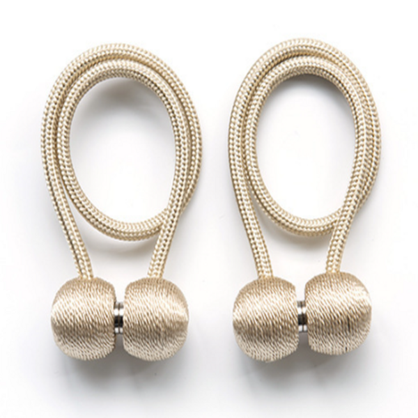  건코몰 프리미엄 원형 마그네틱 자석 커튼 홀더 고정 정리 스트렙 볼, 1세트, 아이보리 