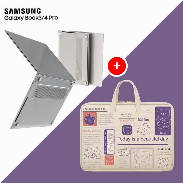갤럭시북4 프로 16인치 노트북 케이스 / 파우치 가방, [세트]케이스/투명+가방/뷰리플데이