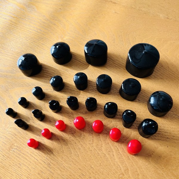빅스몰즈 PC 투명파이프 뚜껑 (고무캡 앤드캡), 일반형(검정), 38파이, 1개