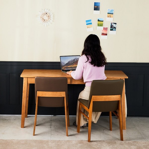 인테리어레시피 스터디온 원목 컴퓨터 책상 학생 서재 데스크 1000 1200 1500 1800, 론도의자