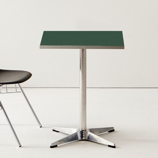  비비디 업소용 원형 사각 반타원 2인 4인 미드센츄리 모던 식당 식탁 카페 테이블, 사각_ 600사이즈, 딥그린 