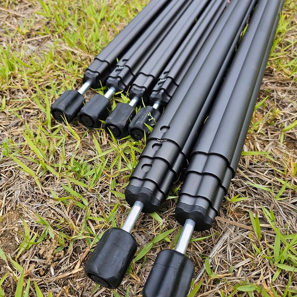 코보 길이조절 5각 슬라이드 타프 폴대세트 메인2+사이드4+전용가방 색상다양 국내제작, 타프폴대세트-카키