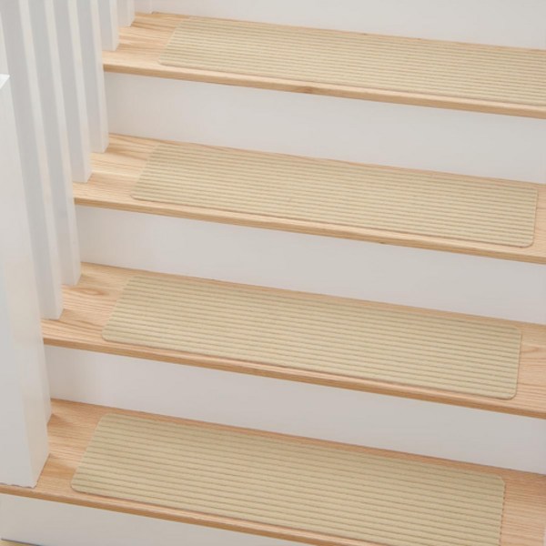 1991공구 부착식 계단 카페트 미끄럼방지 쿠션 매트, 베이지, 10개