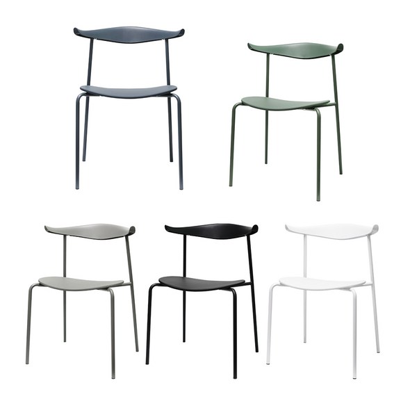 포네라 사출 카우 체어 카페 휴게실 편의점 인테리어 디자인 식탁의자, 블루, 1개