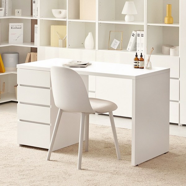  필웰 레트라 4단 서랍장 책상 1200X600 DVX DK8931, 화이트 