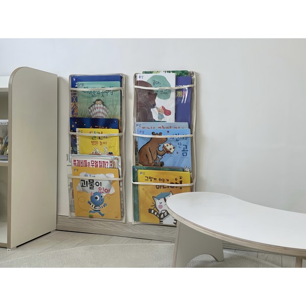  Amoo 세로형 책꽂이 2사이즈 2컬러 벽걸이 투명 전면 책장 아무책꽂이 아무차트 월포켓, 캔버스M, 꼭꼬핀없음 