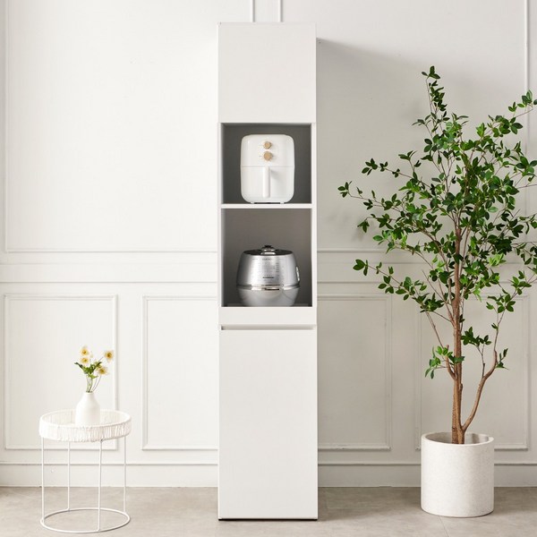 송목가구 300 400 500 LPM 바바 오픈 틈새 수납장 렌지대, 일반(깊이 42cm), LPM 바바 렌지대 400 화이트