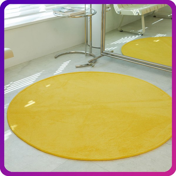  먼지없는 워셔블 코지 원형 러그 거실카페트 미니 사계절 단모 