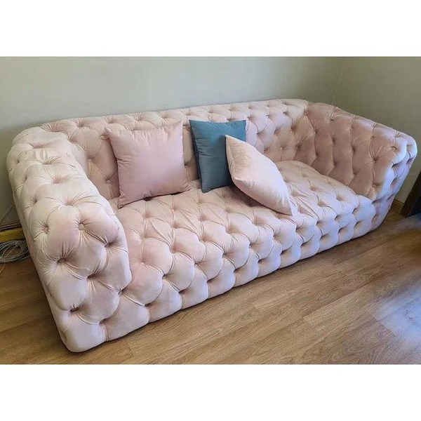 나뚜찌 쇼파 넓은 카우치 침실 우아미 이태리 패브릭 럭셔리, 싱글(전체 120 cm), 핑크