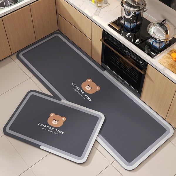 Modlauna 2종세트 미끄럼방지 주방매트 빨아쓰는 규조토 발매트 소프트 주방러그, 타입 A