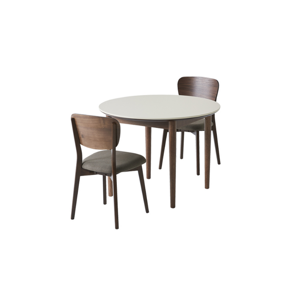 [까사미아] 카르네 세라믹 원형테이블 2인세트_체어2EA (옵션 택1), 카르네 세라믹 원형테이블 2인 체어세트_가죽체어 