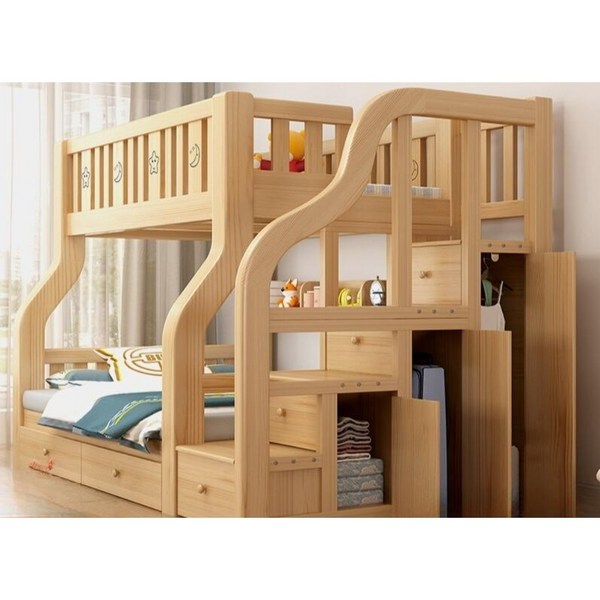  원룸 벙커침대 어른 성인 원목 2층침대 계단형 퀸사이즈 기숙사 