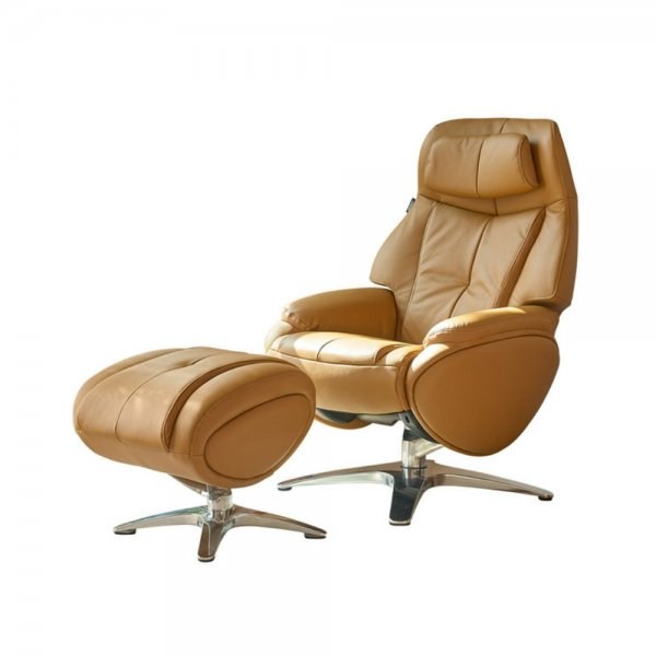 핸슨 가죽 수동 리클라이너- 시애틀- 카푸치노