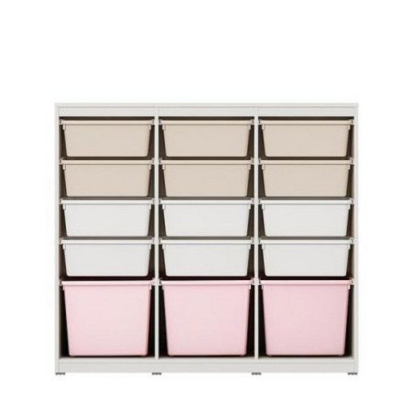  한샘 샘키즈 수납장 1305 뉴트럴컬러, A형:(몸통)크림화이트/(박스)베이지베이비핑크(A) 