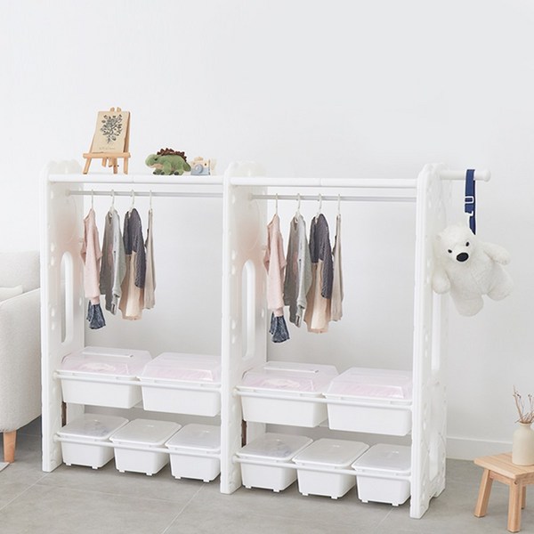 미루 프리미엄 5단 장난감정리함, 미루 빅행거 캡형 더블- 화이트, 1개