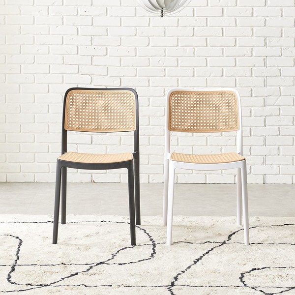  라로퍼니처 로하스 라탄 식탁 의자 카페 인테리어 체어, 일반형, 화이트, 1개 