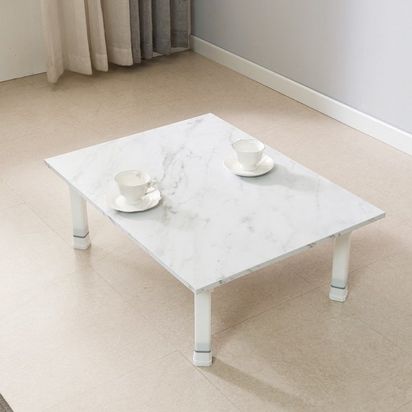 좌탁 접이식 테이블 밥상 좌식 식탁 다용도상 교자상 거실 소파 테이블 공부상, 600x400 마블