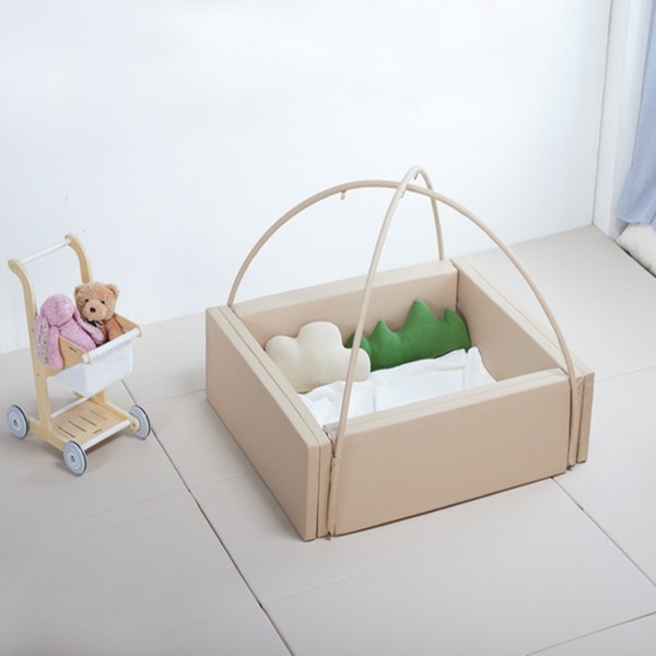  도담도담 나비잠 신생아 유아 범퍼침대, 베이지 