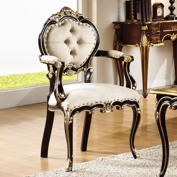 SL겔러리 클레이의자 블랙골드 마호가니원목의자 벨벳 엔틱카페 로비 티테이블의자, 1개