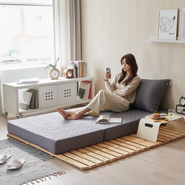 3단 접이식 3D 메모리폼 바닥 침대 토퍼 매트리스 12센치