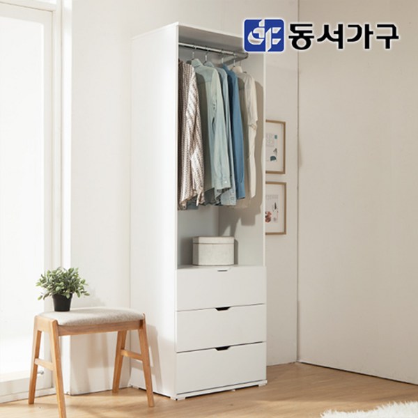 동서가구 퓨어 드레스룸 3단 서랍장 DF636446, 화이트