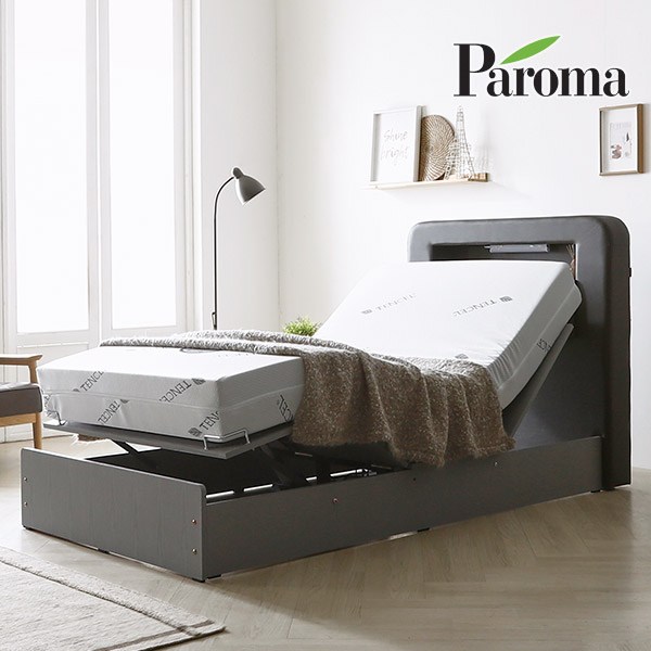  세진침대 파로마 플렉스 LED 모션베드 전동침대+하이브리드 천연라텍스 200T 매트리스, 플렉스 모션베드+천연라텍스200T(모카그레이) 