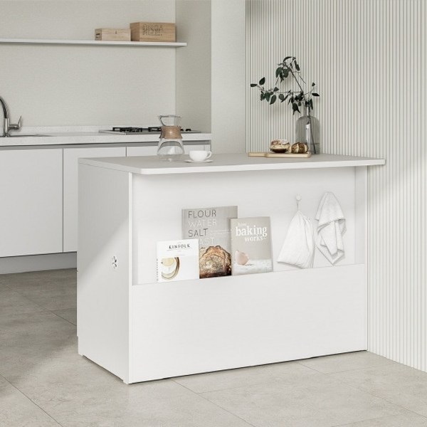 한샘 모디 주방수납 아일랜드식탁 120cm (2종 택1), 화이트(A)