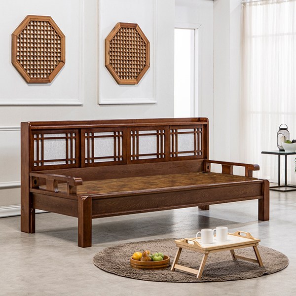 HD현대의료기 한실SF 카우치 황토숯볼 흙소파, 브라운