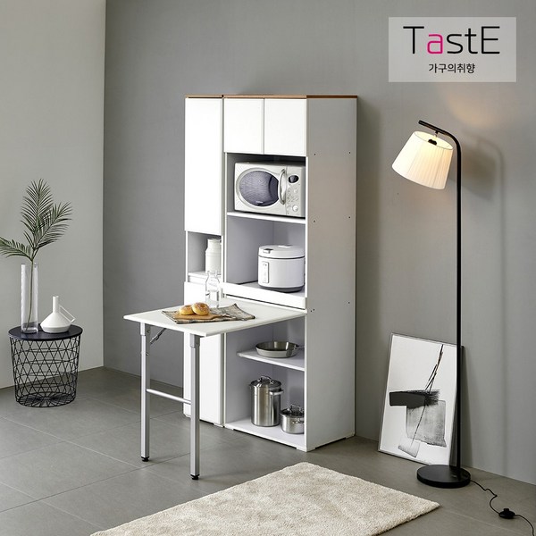  [가구의취향] 테이스트 렌지대 시리즈 D타입 주방수납장 / 주방 선반 / 다용도 수납장, 테이스트 D타입 1800 식탁 렌지대, 화이트 