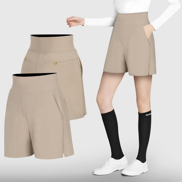 카키브라운 여성 골프 반바지