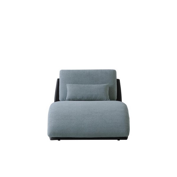 콤마150 1인용 카우치형 부클레 패브릭 소파, 블루그레이