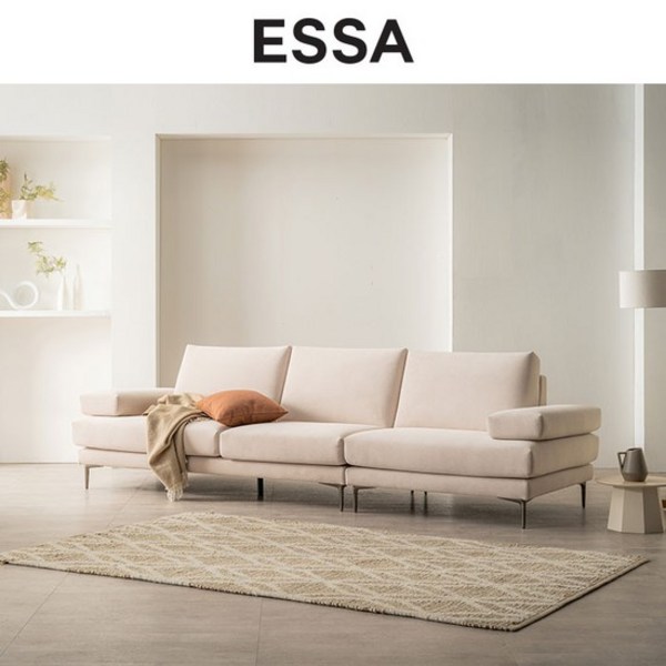  [에싸] 파밀리아 4인 리브 패브릭 소파, 브릭로즈 