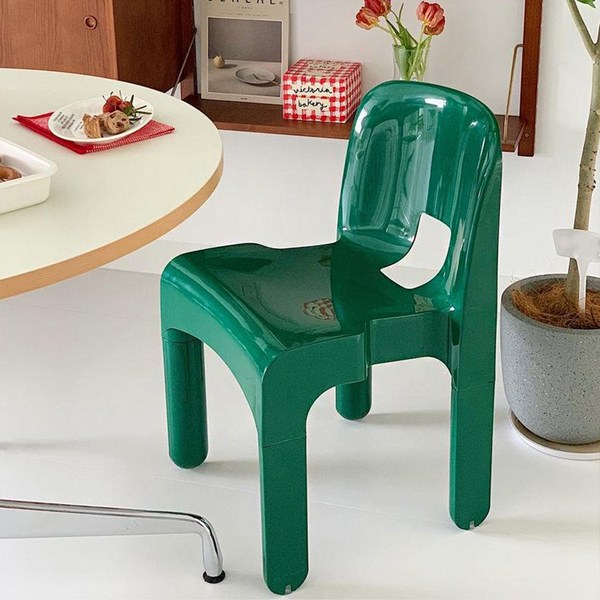  로얄다이아 엣지체어 미드센추리 모던 빈티지 뉴트로 포인트 체어 인테리어의자 카페의자, 엣지체어 - 그린, 1개 