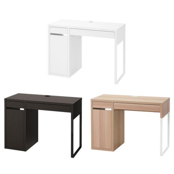 이케아 MICKE 미케 책상 105cm/컴퓨터/테이블/원룸/책장/서재/독서실/학생가구/책꽂이/1인용, 화이트_502.130.75