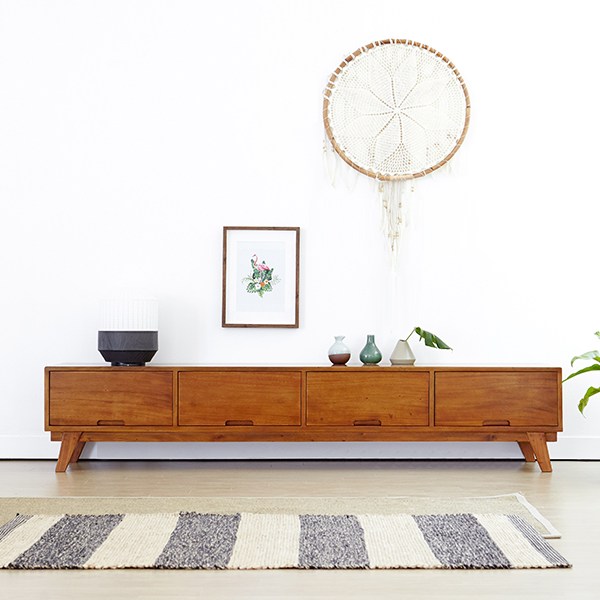 [유씨엠] 클레이 원목거실장 2000 TV장 티비다이_착불배송, 엔틱