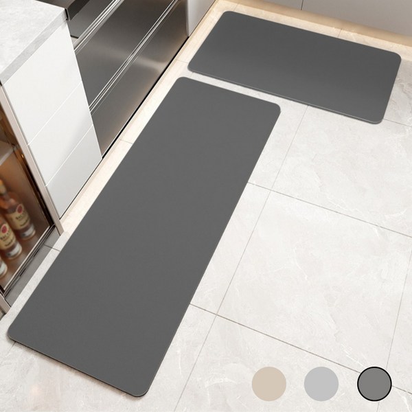 엔칸타 빨아쓰는 3세대 규조토 발매트 사각 2종세트, 다크그레이