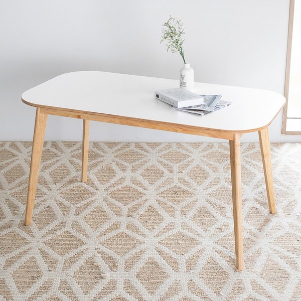 위드퍼니처 크림우드 4인용 HPM 주방 테이블 1350 x 750mm, 화이트