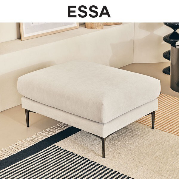  [에싸] 아르떼 4인 스윙형 카시미라 패브릭 소파+스툴, K2025바닐라화이트_ 