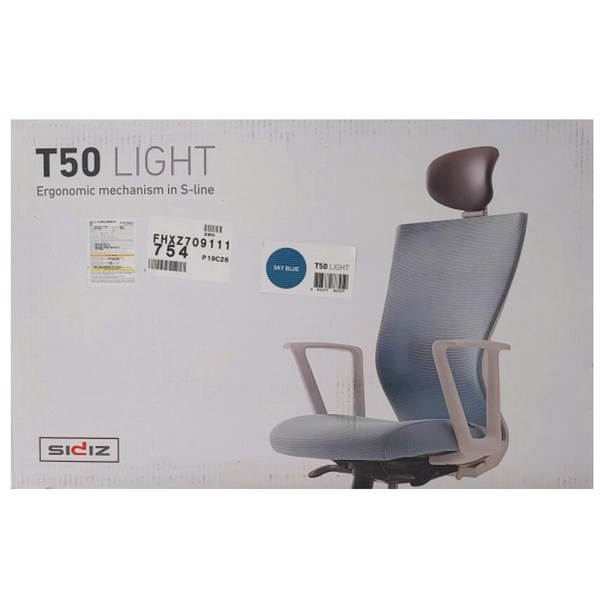  시디즈 T50 Light 사무용 오피스 의자 학생 의자 라이트그레이 / 블루 