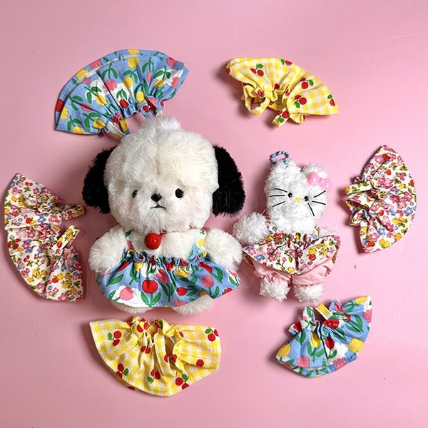 핸드메이드 10cm15cm 인형원피스 그로밋키링 인형옷 모루인형옷, 튤립M