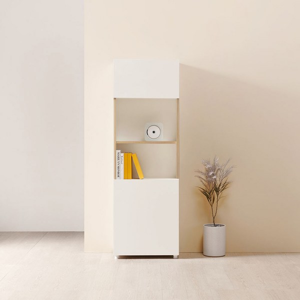 이지 학생 거실 서재 장식 책장 600 방문설치, 크림, 5단