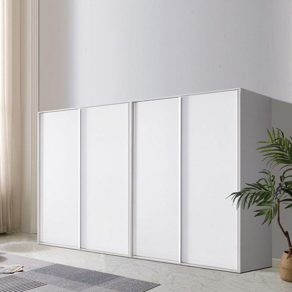  대도갤러리 키높이 무광 클래시 12자 슬라이딩 옷장, 01)화이트 