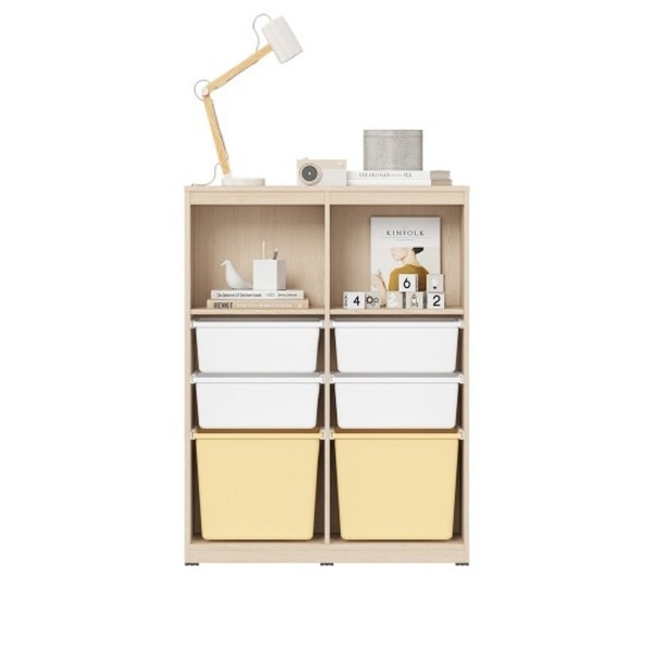  한샘 샘키즈 1단 수납책장 870 크림옐로우, (몸통)크림화이트/(박스)화이트/옐로우(A) 